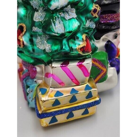 Radko CHILLIN' WONDER Christmas Ornament SNOWMAN UNDER CHRISTMAS TREE Vtg In Box - Picture 13 of 14